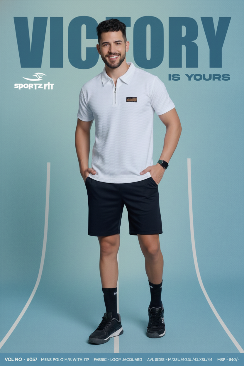 Men Collar Neck T-Shirt - White | L | SBT27